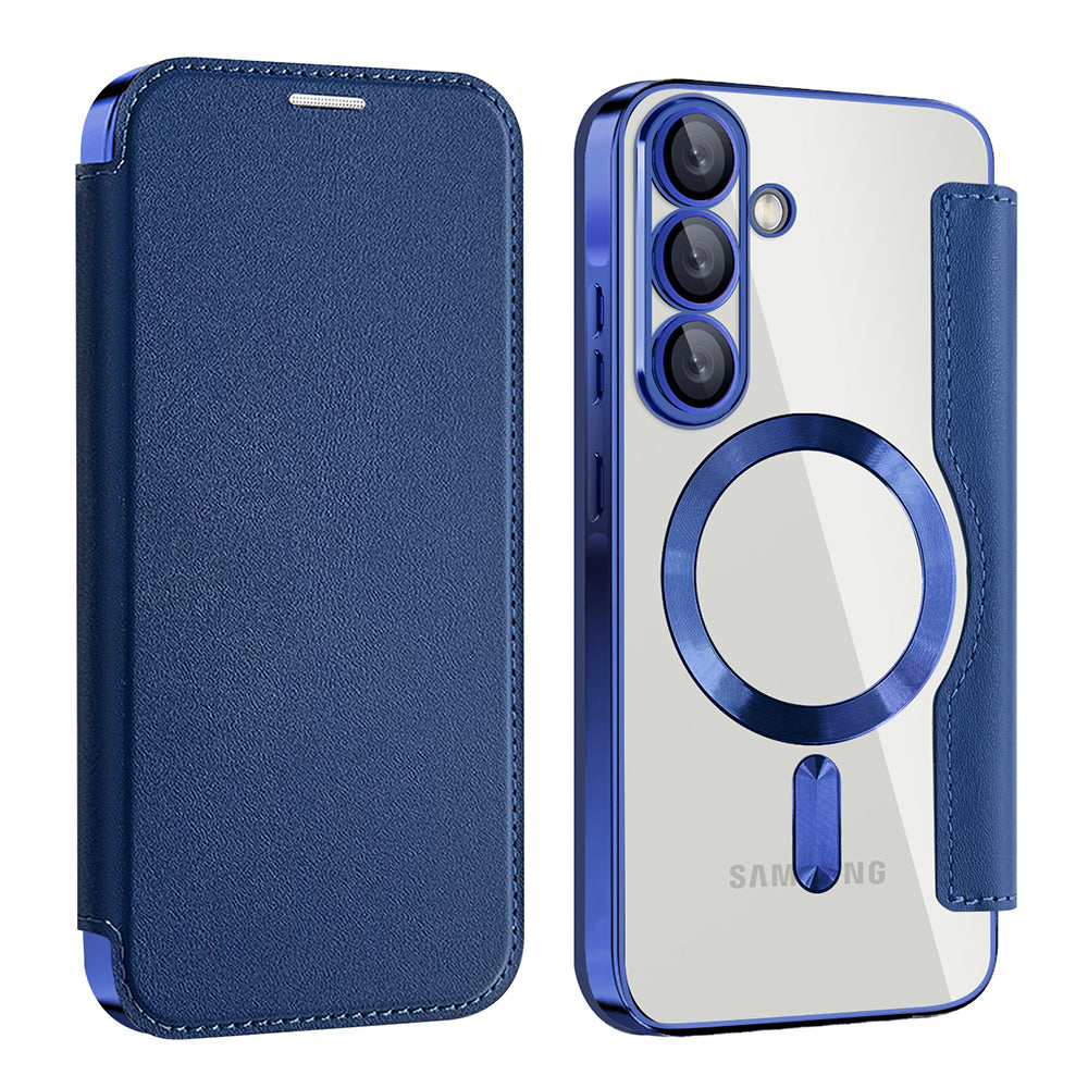 MagSafe ovitek za Samsung Galaxy A56 A566, Techsuit, SmartMag Book, modra