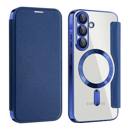 MagSafe ovitek za Samsung Galaxy A56 A566, Techsuit, SmartMag Book, modra