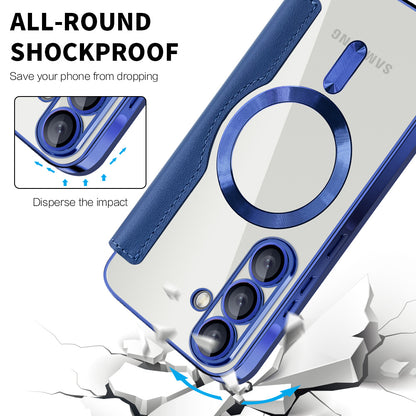 MagSafe ovitek za Samsung Galaxy A56 A566, Techsuit, SmartMag Book, modra