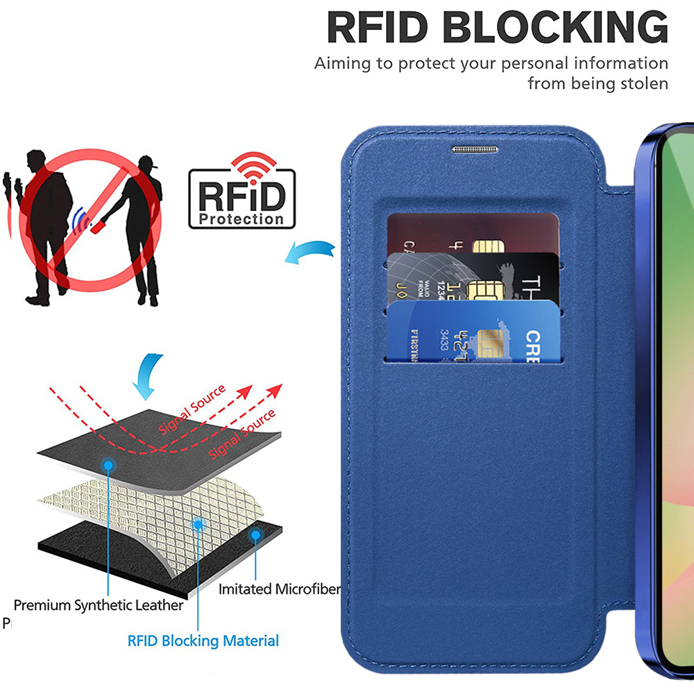 MagSafe ovitek za Samsung Galaxy A56 A566, Techsuit, SmartMag Book, modra