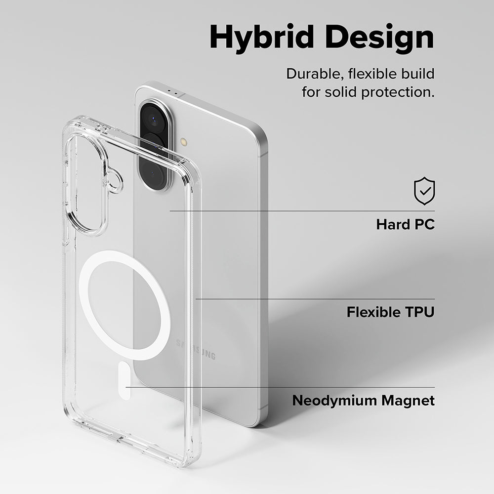 Ovitek MagSafe za Samsung Galaxy A57 5G, Ringke, Fusion, Prozoren