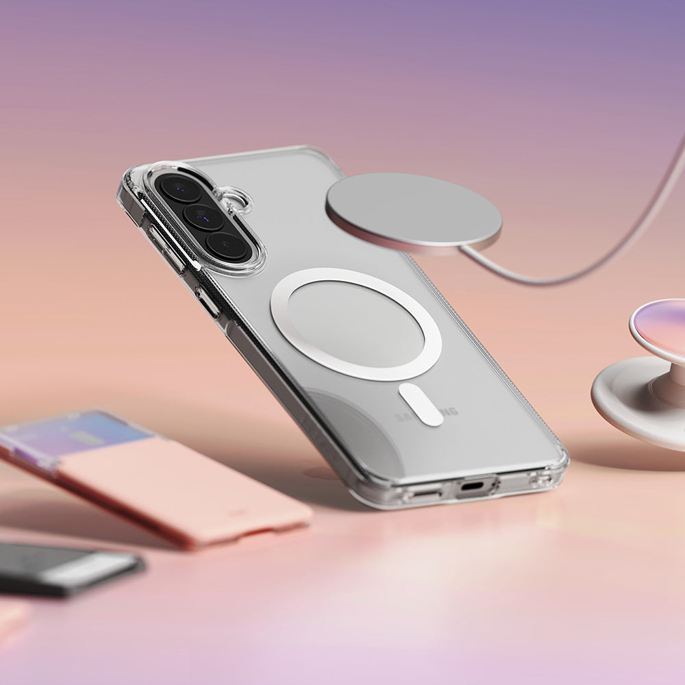 Ovitek MagSafe za Samsung Galaxy A57 5G, Ringke, Fusion, Prozoren