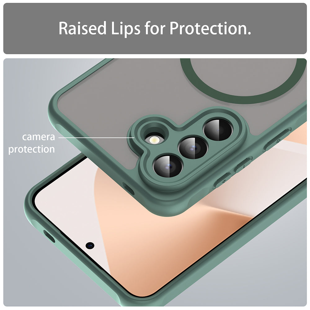 Ovitek MagSafe za Samsung Galaxy A57 5G, Techsuit, HaloFrost II, Zelen