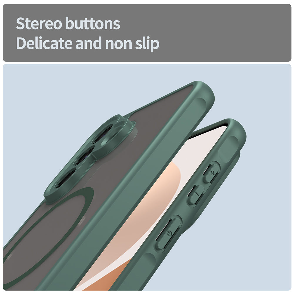 Ovitek MagSafe za Samsung Galaxy A57 5G, Techsuit, HaloFrost II, Zelen