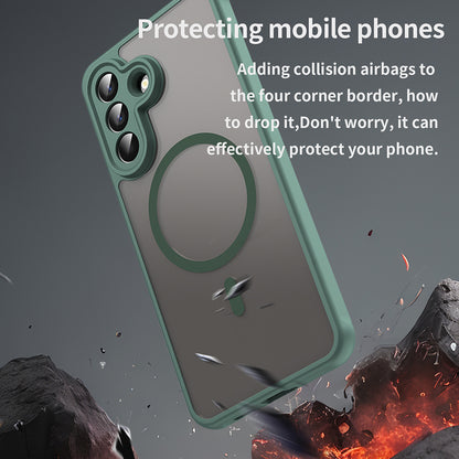 Ovitek MagSafe za Samsung Galaxy A57 5G, Techsuit, HaloFrost II, Zelen