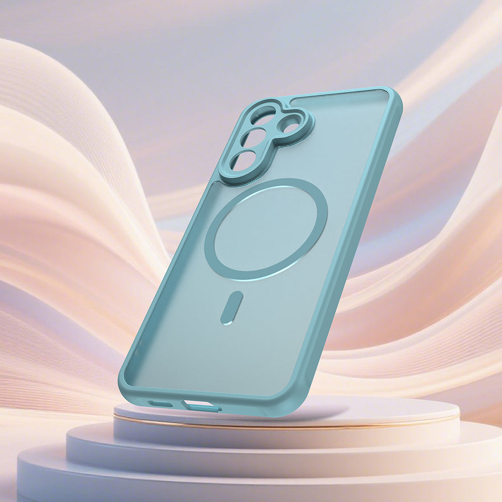 Ovitek MagSafe za Samsung Galaxy A57 5G, Techsuit, HaloFrost II, Svetlo zelen.