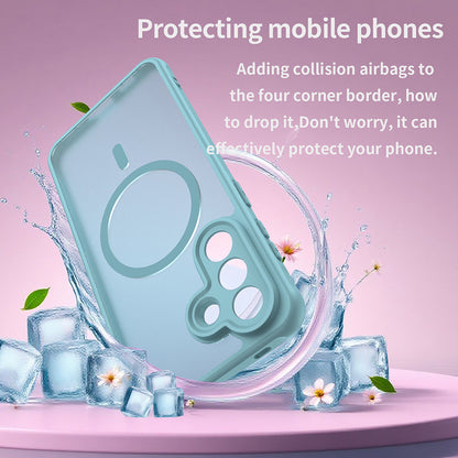 Ovitek MagSafe za Samsung Galaxy A57 5G, Techsuit, HaloFrost II, Svetlo zelen.