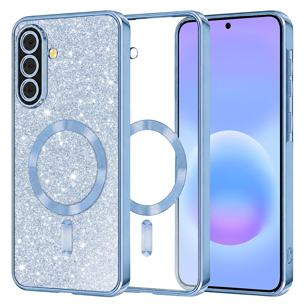 MagSafe ovitek za Samsung Galaxy A57 5G, Techsuit, Luxury Glitter, Bleu