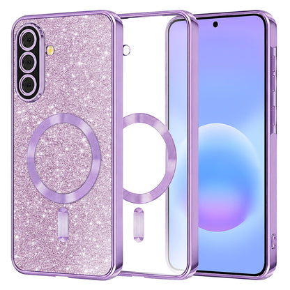 Ovitek MagSafe za Samsung Galaxy A57 5G, Techsuit, Luxury Glitter, Svetlo vijoličen
