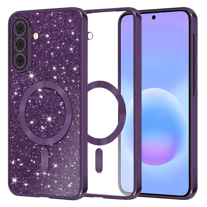 MagSafe Case for Samsung Galaxy A57 5G, Techsuit, Luxury Glitter, Dark Purple