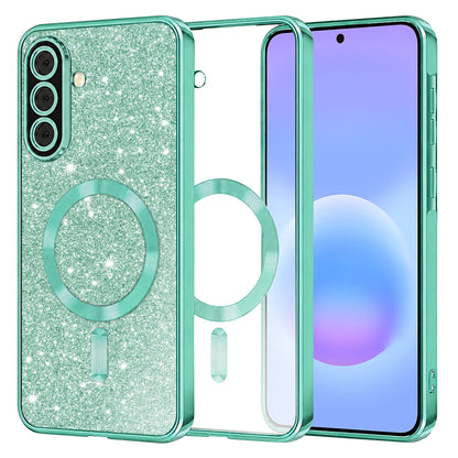 MagSafe ovitek za Samsung Galaxy A57 5G, Techsuit, Luxury Glitter, Svetlo zelena