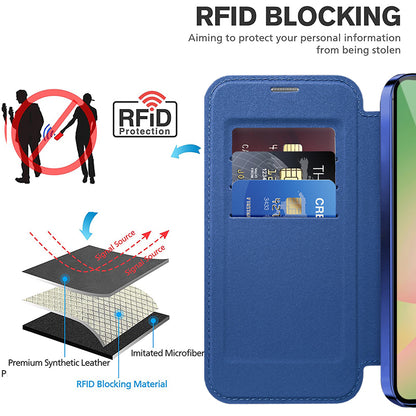 Ovitek MagSafe za Samsung Galaxy A57 5G, Techsuit, SmartMag Book, Modra