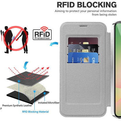 MagSafe Case for Samsung Galaxy A57 5G, Techsuit, SmartMag Book, Gray