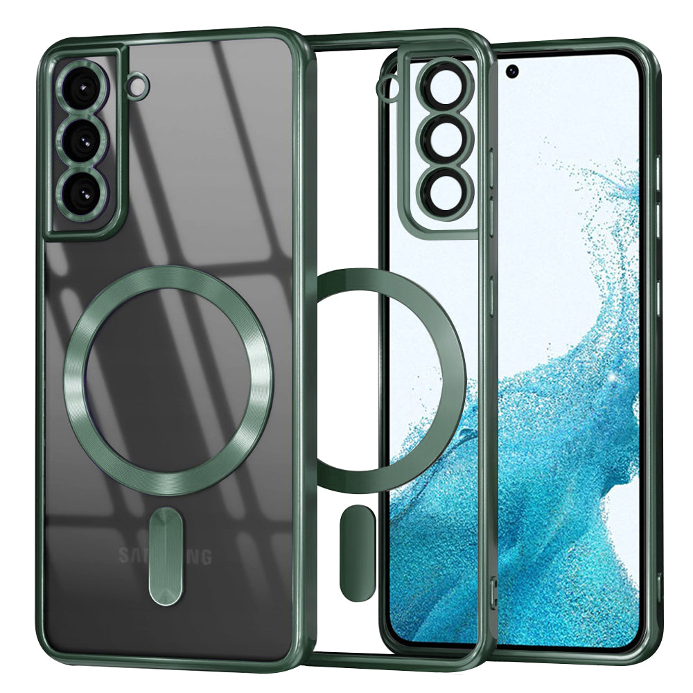 MagSafe Case for Samsung Galaxy S22 5G S901, Techsuit, Luxury Crystal, Dark Green