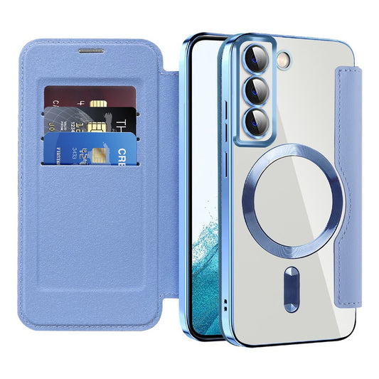 Ovitek MagSafe za Samsung Galaxy S22 5G S901, Techsuit, SmartMag Book, modra