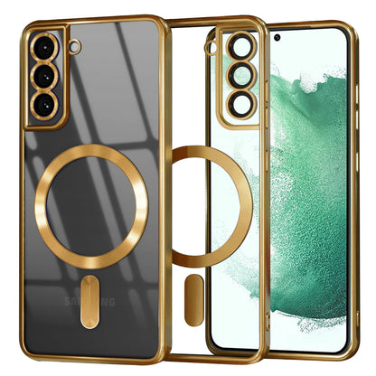 MagSafe Case for Samsung Galaxy S22+ 5G S906, Techsuit, Luxury Crystal, Gold