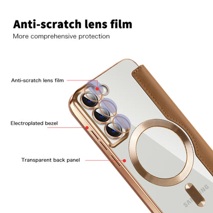 MagSafe Case for Samsung Galaxy S22+ 5G S906, Techsuit, SmartMag Book, Brown