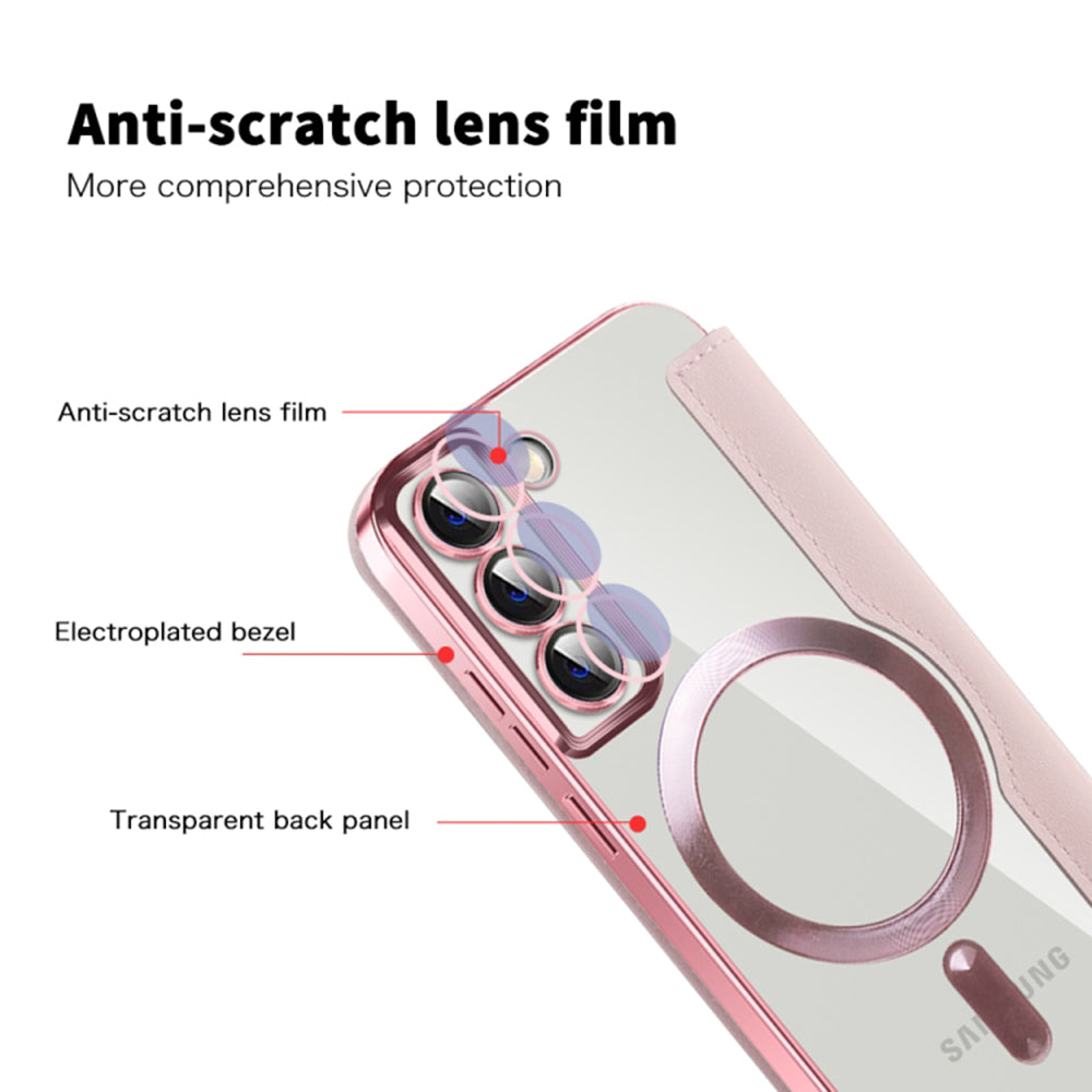 MagSafe Case for Samsung Galaxy S22+ 5G S906, Techsuit, SmartMag Book, Pink