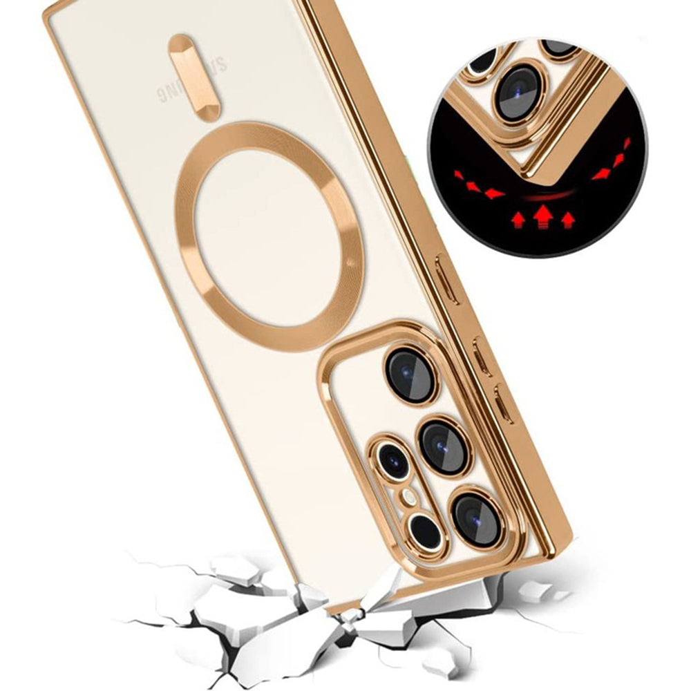 MagSafe ovitek za Samsung Galaxy S22 Ultra 5G S908, Techsuit, Luxury Crystal, Temno zelena