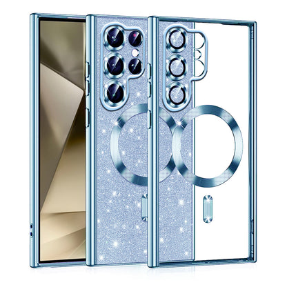MagSafe Case for Samsung Galaxy S22 Ultra 5G S908, Techsuit, Luxury Glitter, Blue