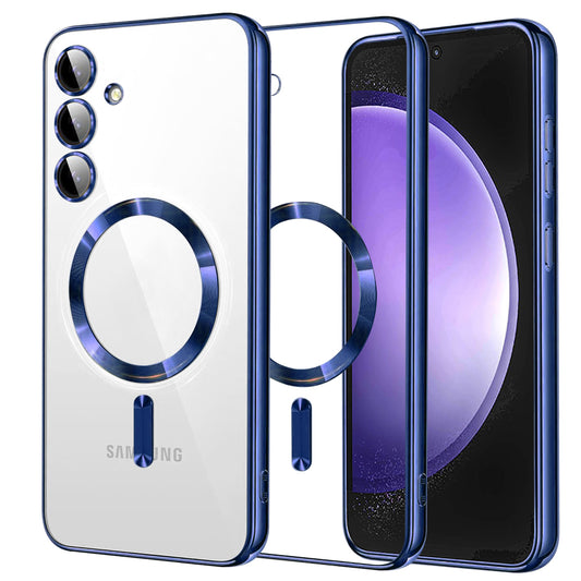 MagSafe Case for Samsung Galaxy S23 FE S711, Techsuit, Luxury Crystal, Dark Blue