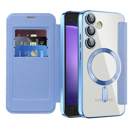 Ovitek MagSafe za Samsung Galaxy S23 FE S711, Techsuit, SmartMag Book, modra