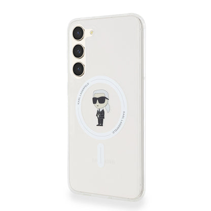 Ovitek MagSafe za Samsung Galaxy S23+ S916, Karl Lagerfeld, IML Ikonik Karl, Prozoren