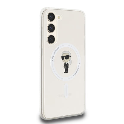 Ovitek MagSafe za Samsung Galaxy S23+ S916, Karl Lagerfeld, IML Ikonik Karl, Prozoren