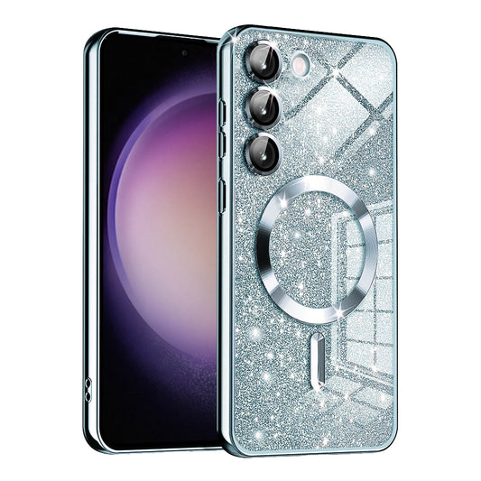 MagSafe ovitek za Samsung Galaxy S23+ S916, Techsuit, Luxury Glitter, Bleu