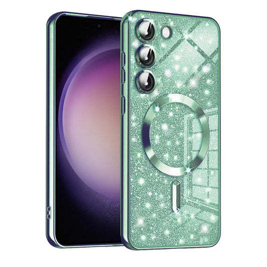 MagSafe ovitek za Samsung Galaxy S23+ S916, Techsuit, Luxury Glitter, Svetlo zelena