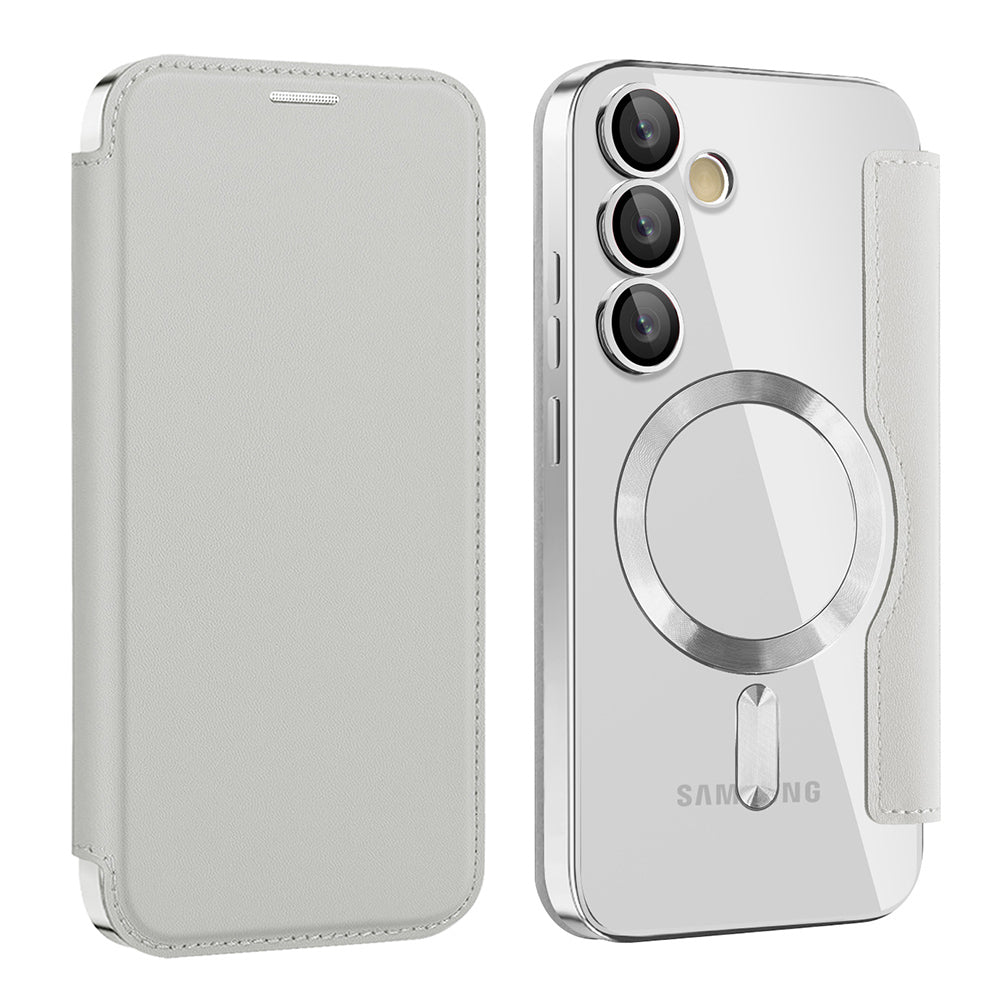 MagSafe ovitek za Samsung Galaxy S23+ S916, Techsuit, SmartMag Book, Siva