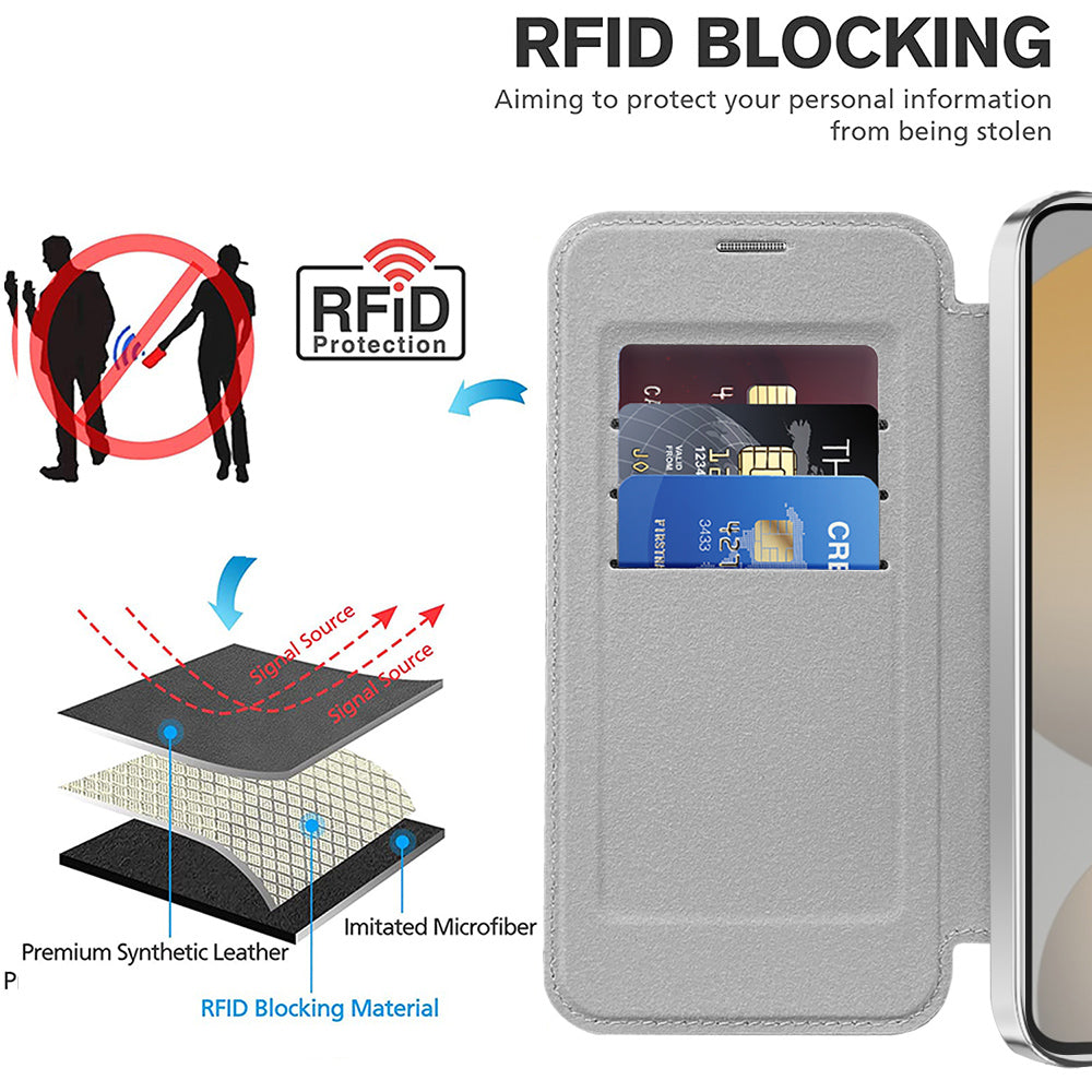 MagSafe ovitek za Samsung Galaxy S23+ S916, Techsuit, SmartMag Book, Siva