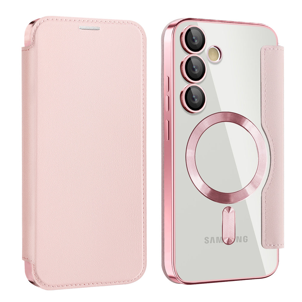 MagSafe ovitek za Samsung Galaxy S23+ S916, Techsuit, SmartMag Book, roza