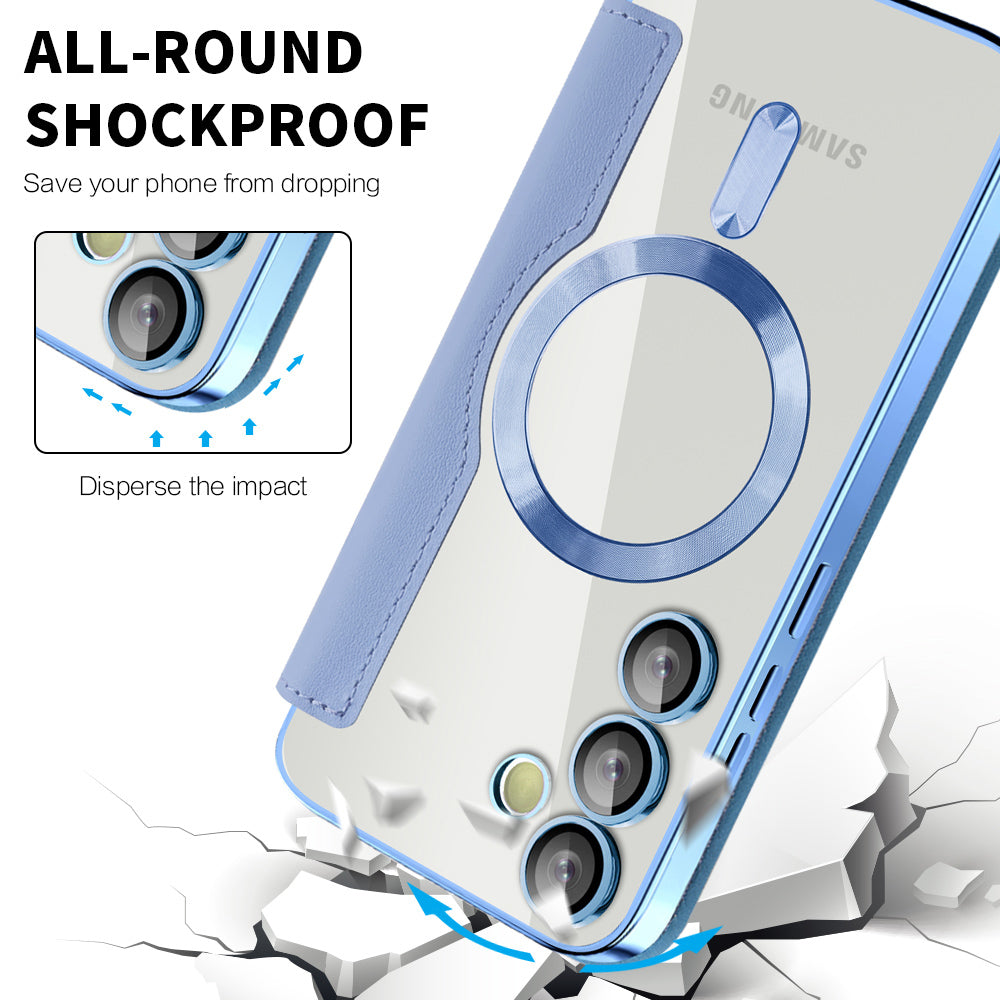 MagSafe ovitek za Samsung Galaxy S23 S911, Techsuit, SmartMag Book, modra