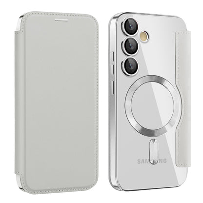 MagSafe ovitek za Samsung Galaxy S23 S911, Techsuit, SmartMag Book, Siva