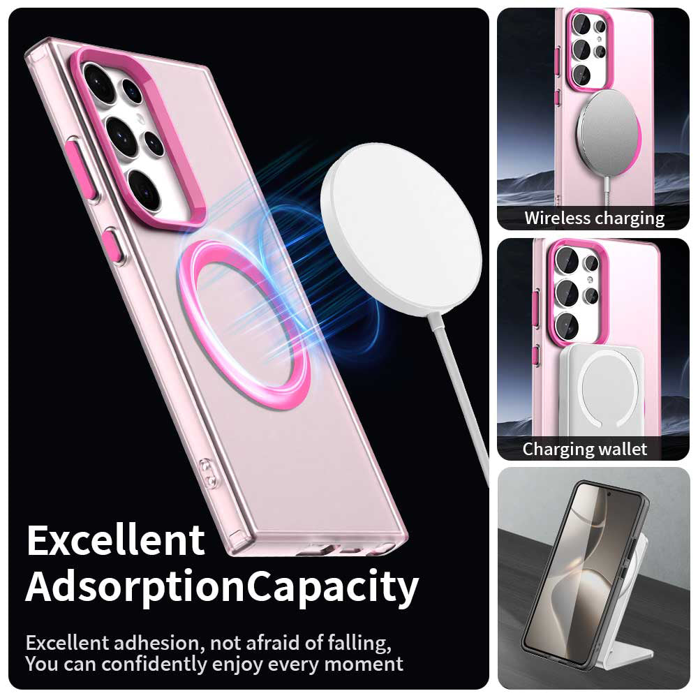 MagSafe ovitek za Samsung Galaxy S23 Ultra S918, Techsuit, CandyCase, roza