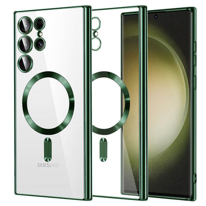 MagSafe ovitek za Samsung Galaxy S23 Ultra S918, Techsuit, Luxury Crystal, Temno zelena