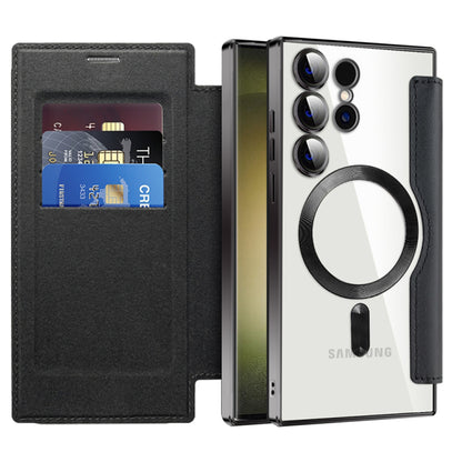 MagSafe ovitek za Samsung Galaxy S23 Ultra S918, Techsuit, SmartMag Book, Črn