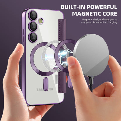 MagSafe Case for Samsung Galaxy S24 FE S721, Techsuit, SmartMag Book, Purple