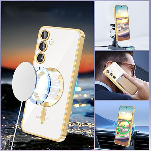 MagSafe ovitek za Samsung Galaxy S24+ S926, Techsuit, Luxury Crystal, Temno zelena