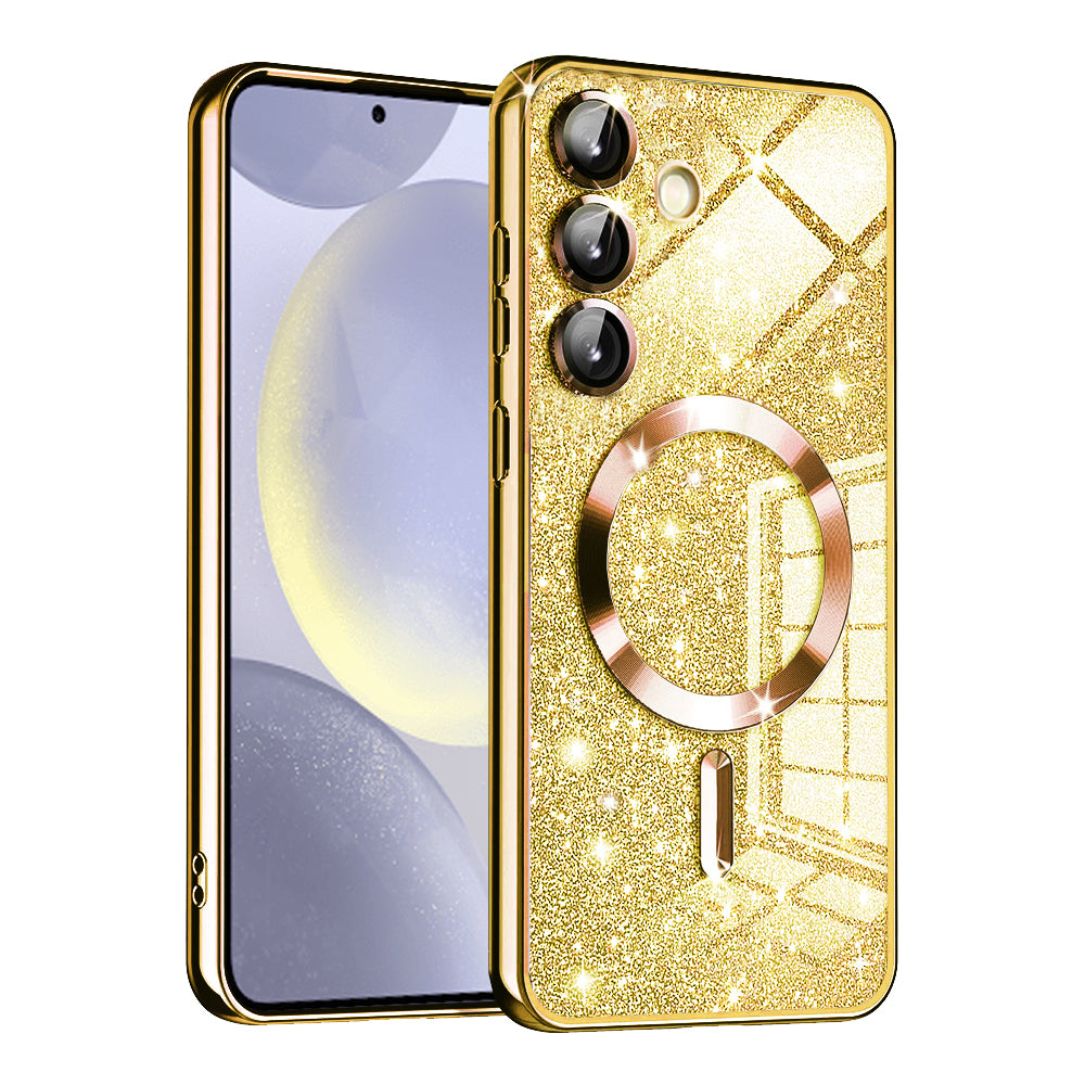 MagSafe ovitek za Samsung Galaxy S24+ S926, Techsuit, Luxury Glitter, Zlata