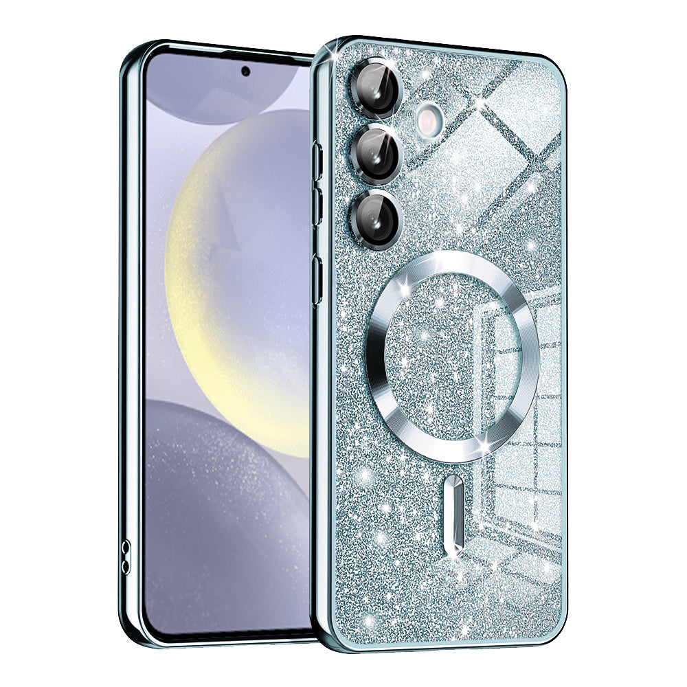 Ovitek MagSafe za Samsung Galaxy S24+ S926, Techsuit, Luxury Glitter, Bleu