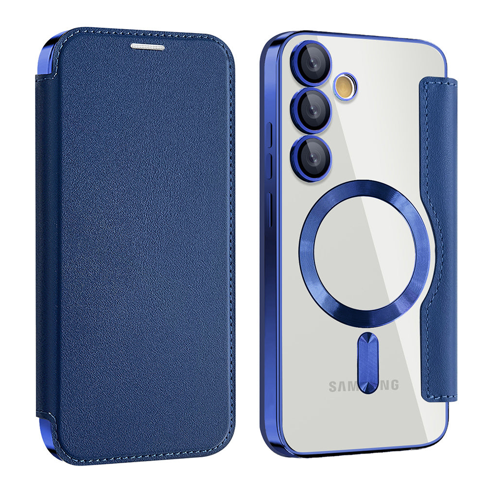 MagSafe Case for Samsung Galaxy S24+ S926, Techsuit, SmartMag Book, Blue