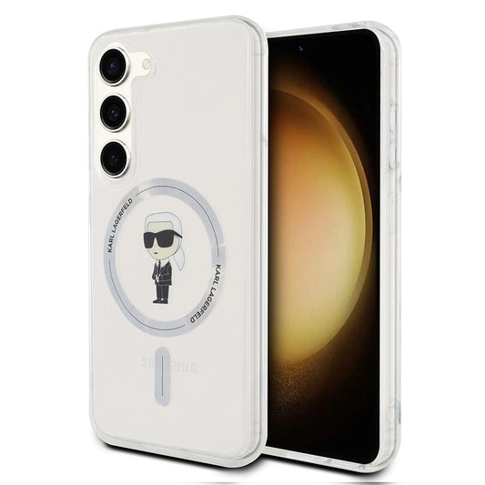 Ovitek MagSafe za Samsung Galaxy S24 S921, Karl Lagerfeld, IML Ikonik Karl, Prozoren