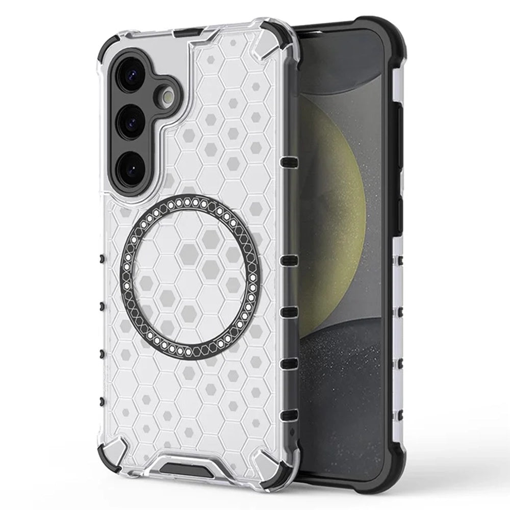 MagSafe ovitek za Samsung Galaxy S24 S921, Techsuit, HoneyComb Shield, Bela