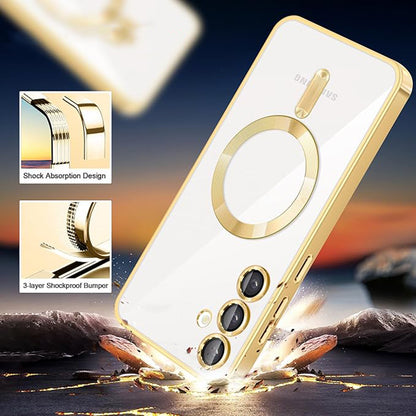 Ovitek MagSafe za Samsung Galaxy S24 S921, Techsuit, Luxury Crystal, Črn
