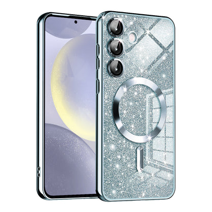 MagSafe Case for Samsung Galaxy S24 S921, Techsuit, Luxury Glitter, Blue