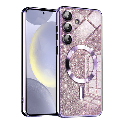 MagSafe Case for Samsung Galaxy S24 S921, Techsuit, Luxury Glitter, Light Purple