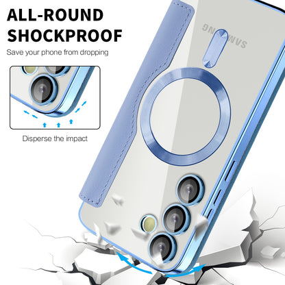MagSafe ovitek za Samsung Galaxy S24 S921, Techsuit, SmartMag Book, modra