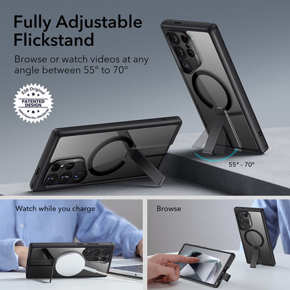 Ovitek MagSafe za Samsung Galaxy S24 Ultra S928, ESR, Boost Flickstand, Prozorno črn
